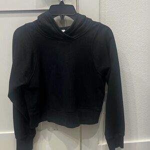 Lululemon Athletica Black sparkle Cropped Hoodie sweatshirt size 6